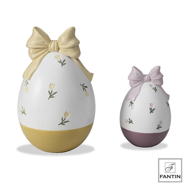 SET 2 UOVA CON FIOCCO CM. GR Ø10,5XH16,3 - PI Ø7XH11,3