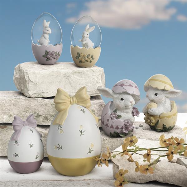 SET 2 CONIGLI DENTRO L'UOVO CM. Ø8,5XH11,5