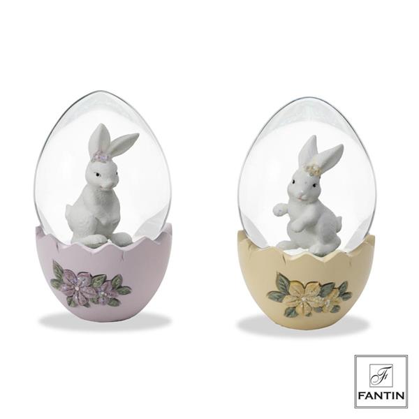 SET 2 BOULE DE NEIGE CONIGLI CM. Ø6,8XH11,2