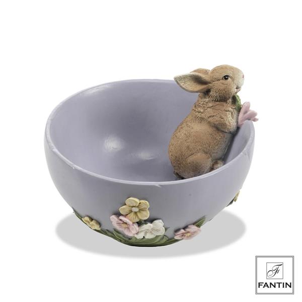 - CIOTOLA FIORI CON CONIGLIO CM. Ø21XH16