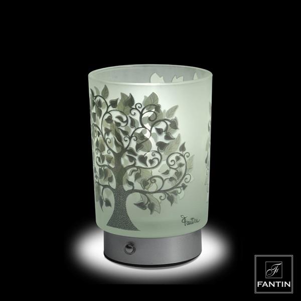 LAMPADA VETRO ALBERO DELLA VITA RICARICA USB CM. Ø10XH15,5