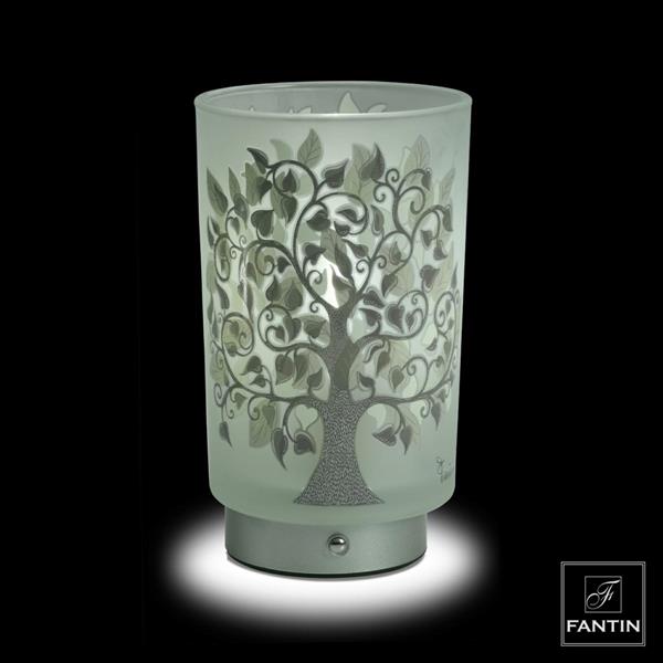 LAMPADA VETRO ALBERO DELLA VITA RICARICA USB CM. Ø12XH20,5