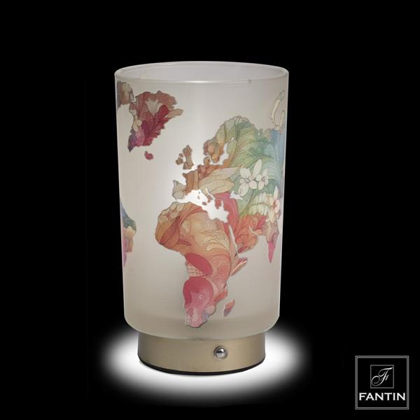 LAMPADA VETRO PLANISFERO RICARICA USB CM. Ø12XH20,5