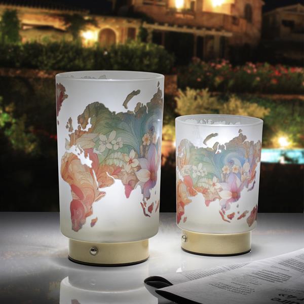 LAMPADA VETRO PLANISFERO RICARICA USB CM. Ø12XH20,5