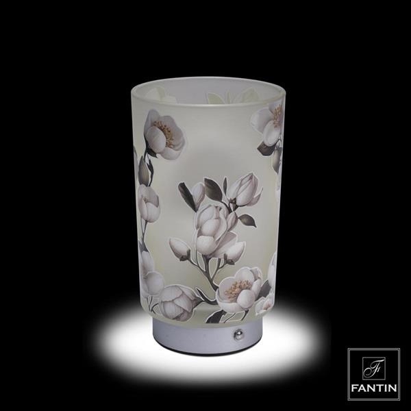 LAMPADA VETRO RAMO FIORITO RICARICA USB CM. Ø10XH15,5