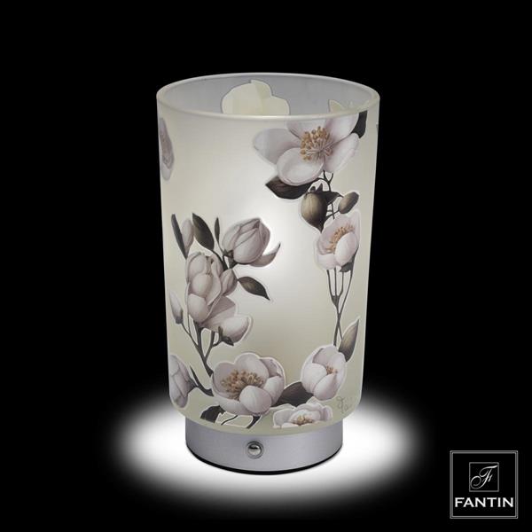 LAMPADA VETRO RAMO FIORITO RICARICA USB CM. Ø12XH20,5