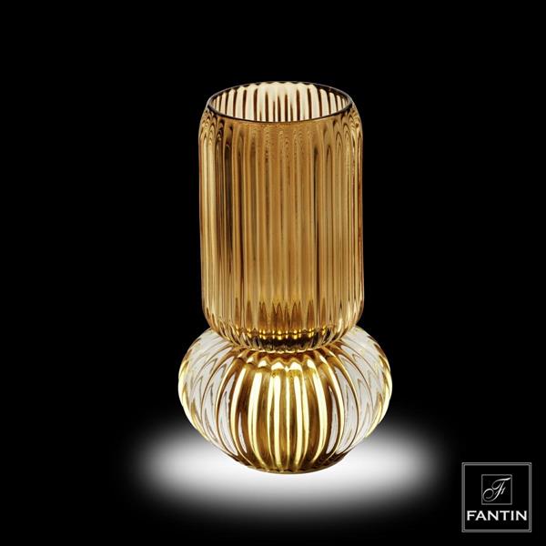 LAMPADA VASO VETRO AMBRA CM. Ø11XH19