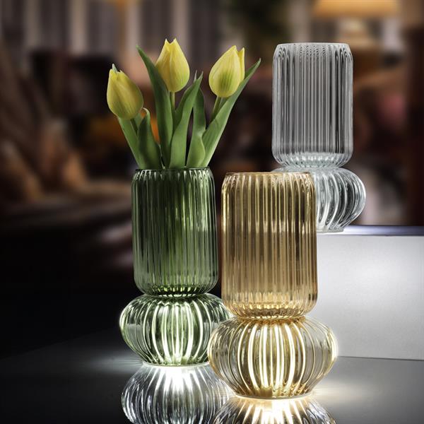 LAMPADA VASO VETRO AMBRA CM. Ø11XH19