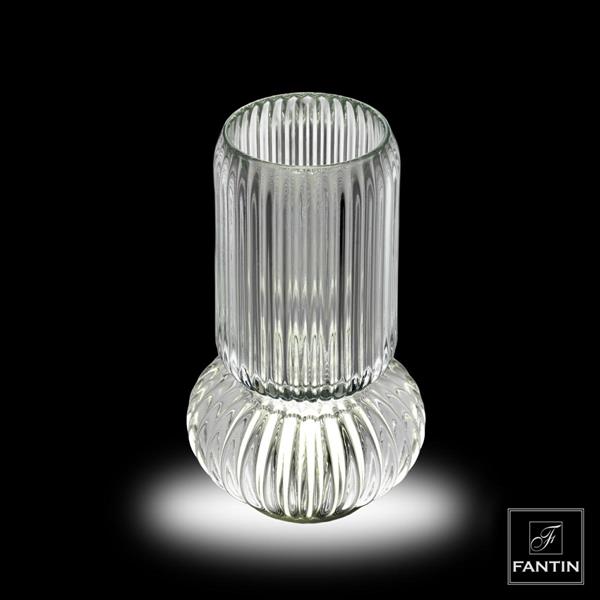 LAMPADA VASO VETRO TRASPARENTE CM. Ø11XH19