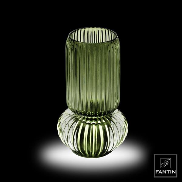 LAMPADA VASO VETRO VERDE CM. Ø11XH19