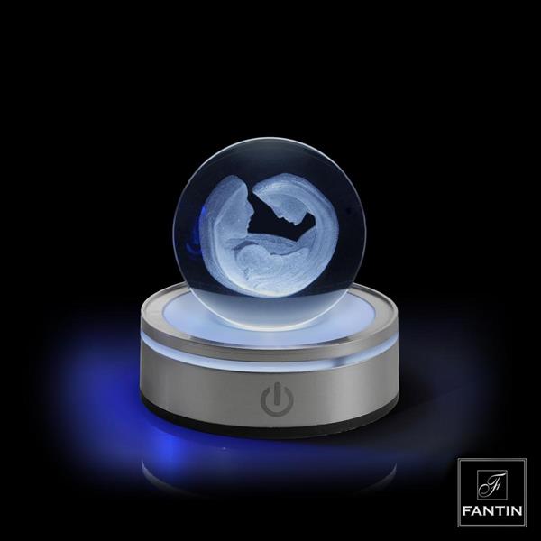 SFERA CRISTALLO S.FAMIGLIA BASE ARGENTO LED RGB C/CAVO USB Ø6XH8,5