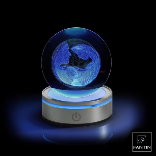 SFERA CRISTALLO S.FAMIGLIA BASE ARGENTO LED RGB C/CAVO USB Ø8XH10,5