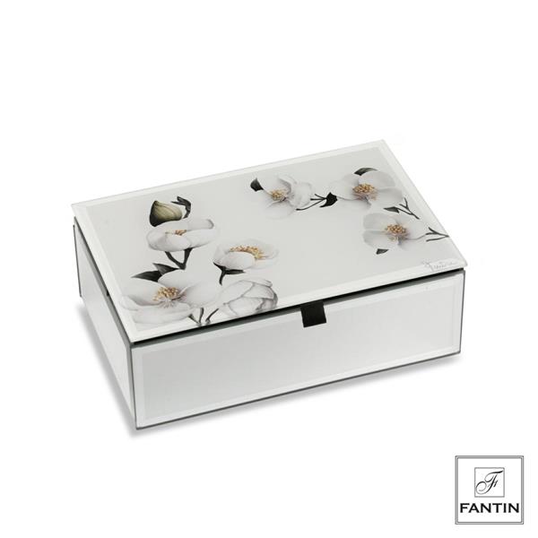 COFANETTO RAMO FIORITO CM. 15X10XH5,5