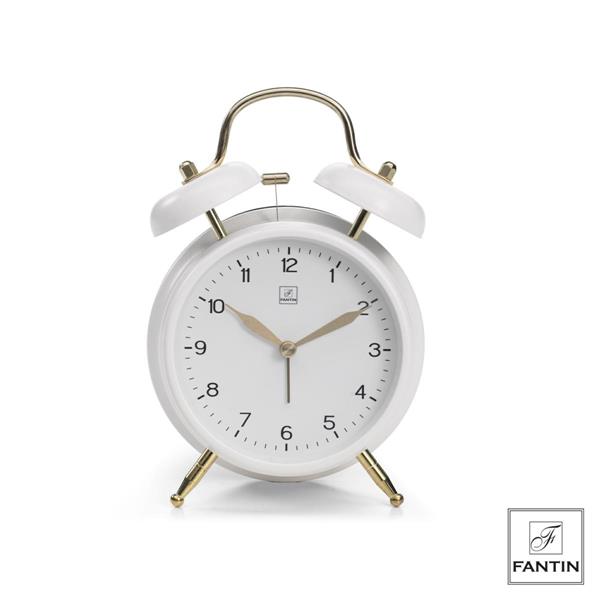 SVEGLIA BIANCA IN METALLO CM. 11,7X5,5XH17