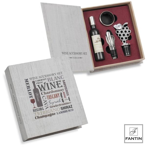 SET LIBRO 4 ACC.VINO CAVATAPPI-TAP.VERS-SALVAG-TAPPO CM.16,5X14,5H4