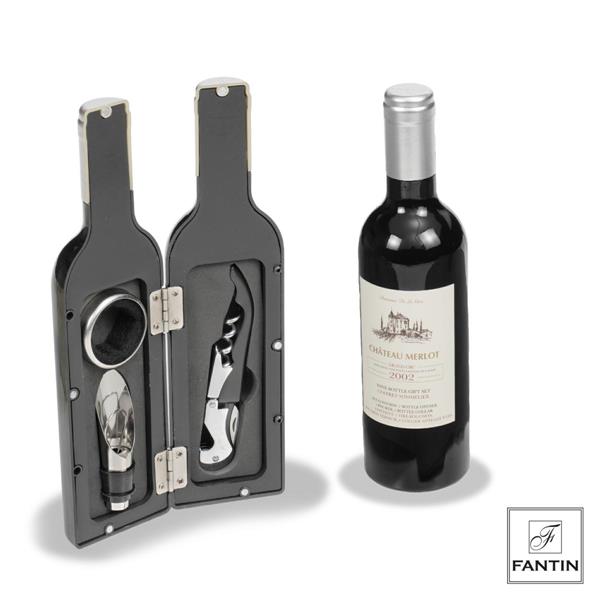 SET BOTTIGLIA 3 ACC.VINO SALVAGOCCIA-TAPPO VERS.-CAVATAPPI CMØ6,2H23