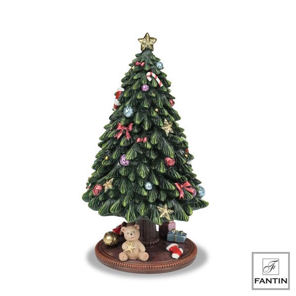 CARILLON ALBERO DI NATALE C/ORSETTO ALLA BASE CM.Ø12XH23