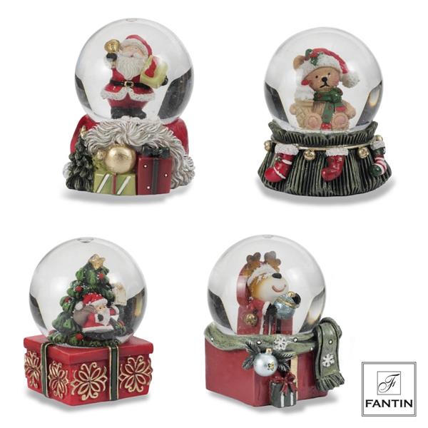 COLLEZIONE 4 BOULE DE NEIGE ASSORTITE CM.4,5X4,5XH6,5