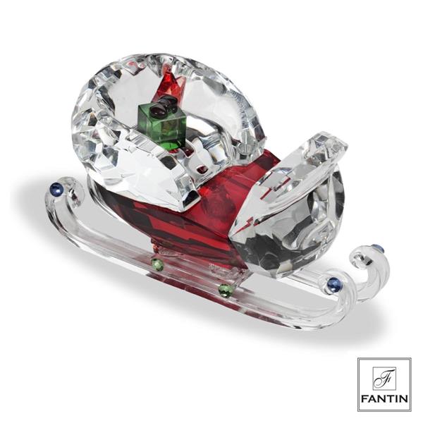 SLITTA DI BABBO NATALE CRISTALLO CM. 12,2X6XH6,5