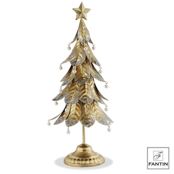 ALBERO DI NATALE METALLO DORATO CM.23X23XH58