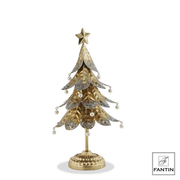 ALBERO DI NATALE METALLO DORATO CM.20,5X20,5XH46