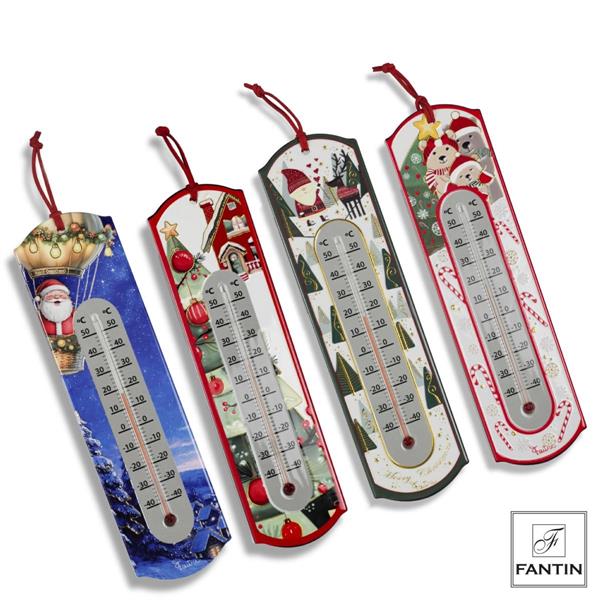 SET 12 TERMOMETRI NAT DA APPENDERE CERAMICA ASS 4 DECORI-3X CM.7XH26