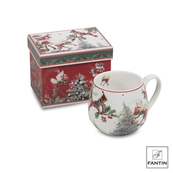 TAZZA ALBERO E FOLLETTI IN PORCELLANA CM. Ø8,5XH9