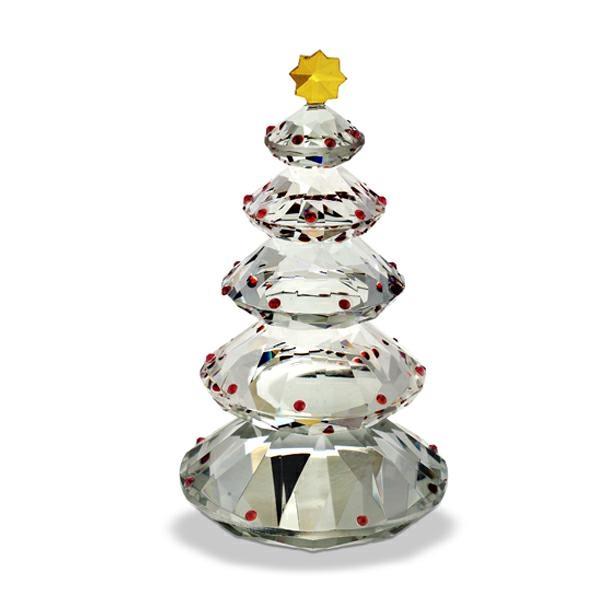ALBERO DI NATALE CRISTALLO STRASS ROSSI CM.12X12XH21