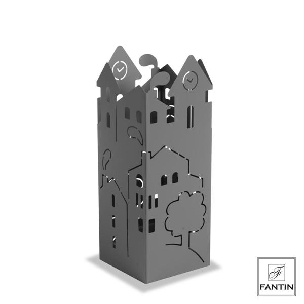 PORTA OMBRELLI CASETTE GRIGIO CM.15,5X15,5XH49