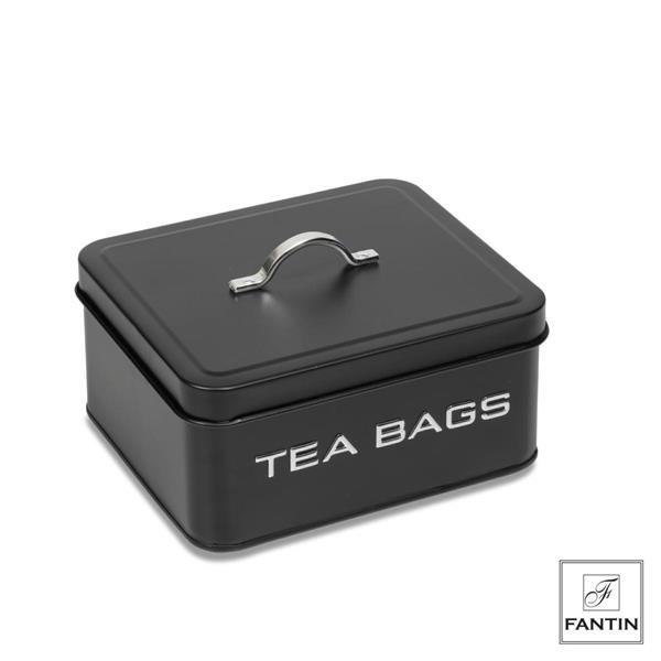 CONTENITORE BUSTINE TEA NERO CM. 18X15,5XH8