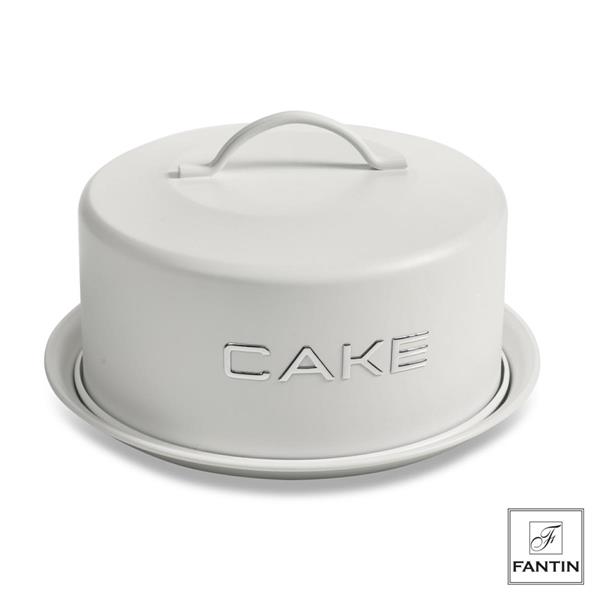 CONTENITORE PORTA TORTA LATTA BIANCA CM. Ø28,5XH12,5