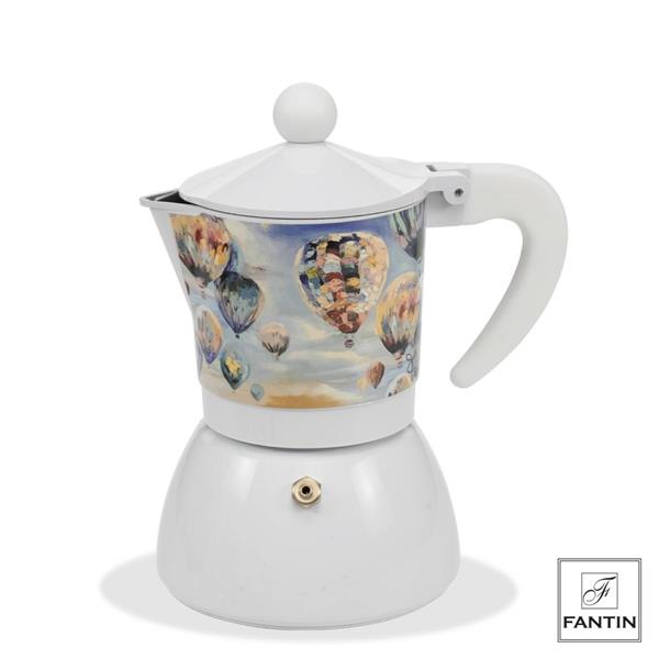 MOKA MONGOLFIERE IN VOLO INDUZIONE 3 TAZZE CM. 14X10XH17