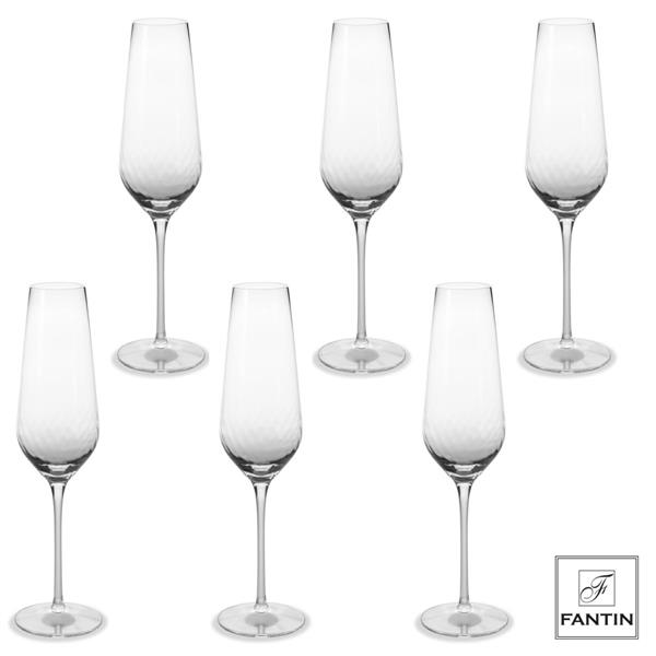 SET 6 FLUTE CRYSTAL GLASS VORTICE 330ml