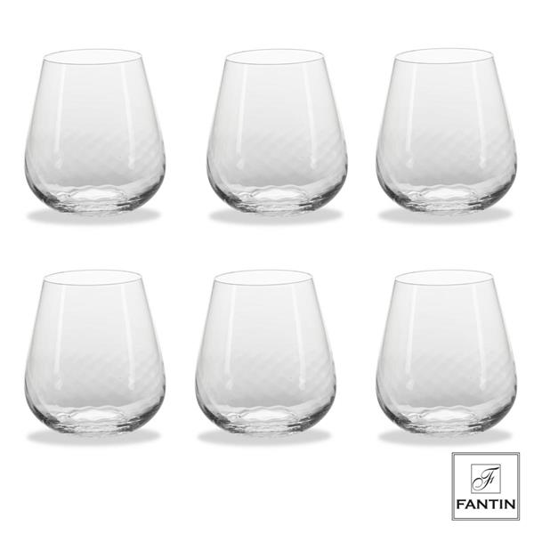 SET 6 BICCHIERI ACQUA CRYSTAL GLASS VORTICE 520ml