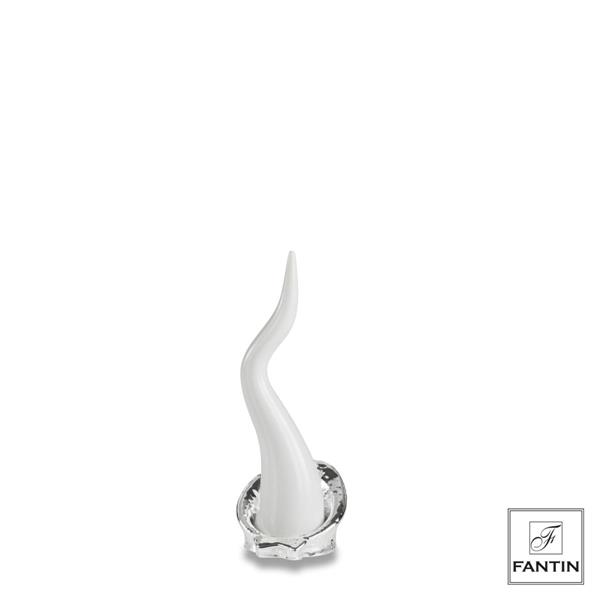 CORNO BIANCO BASE ARGENTO CM.6,5XH15