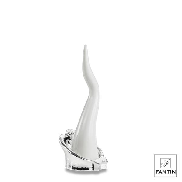 CORNO BIANCO BASE ARGENTO CM.9XH22