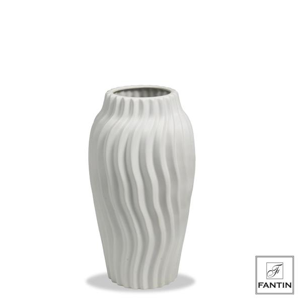 VASO CERAMICA ONDE BIANCO CM. Ø15XH27,5