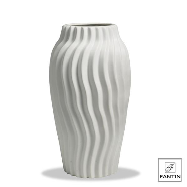 VASO CERAMICA ONDE BIANCO CM. Ø21XH38