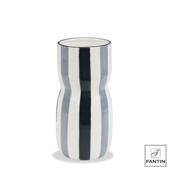VASO CERAMICA STRIPE BLU CM.Ø14XH29,2