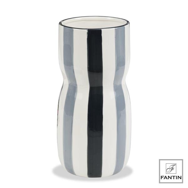 VASO CERAMICA STRIPE BLU CM.Ø15XH34,8