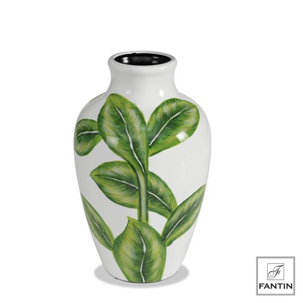 VASO CERAMICA FOGLIE CM. Ø18,5XH31,3