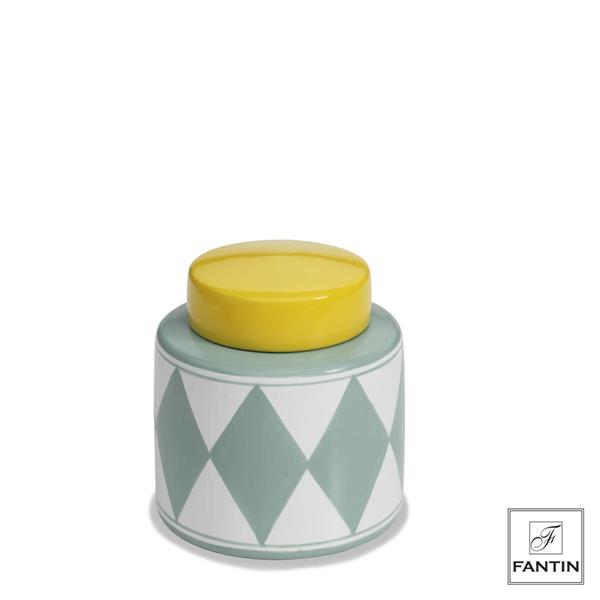 POTICHE CERAMICA ROMBI CM. Ø15,5XH17