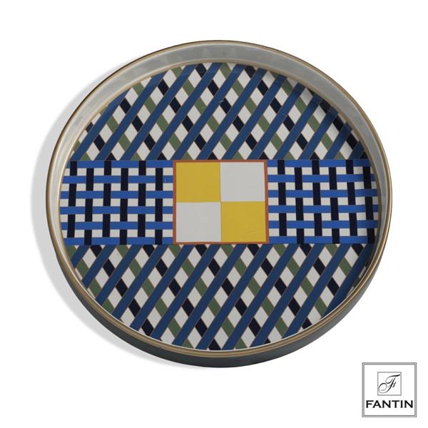 VASSOIO CERAMICA INTRECCI CM. Ø37,2XH3,7