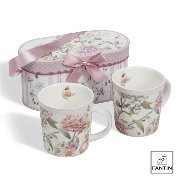 SET 2 MUG NEW PEONIA IN PORCELLANA CM. Ø8,7XH9,5