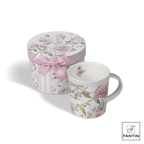MUG NEW PEONIA IN PORCELLANA  CM. Ø8,7XH9,5