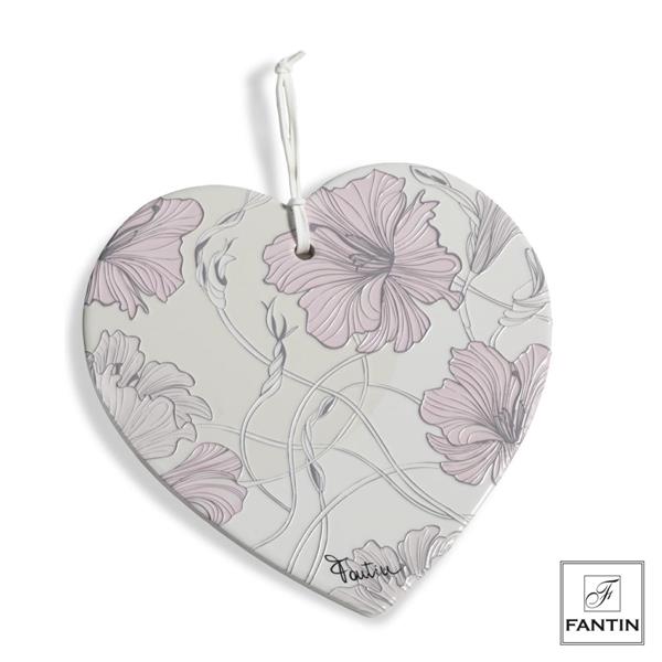 SOTTOPENTOLA CERAMICA CUORE IBISCO CM.20X20