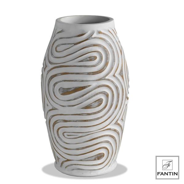 VASO POLIRESINA ONDE WHITE GOLD CM. Ø19,5XH35