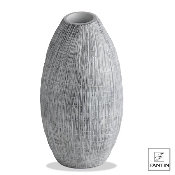 VASO POLIRESINA CORTECCIA WHITE SILVER CM. 21X21XH38