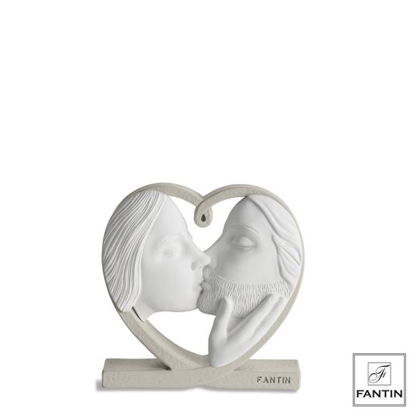 BACIO BIANCO NEL CUORE TORTORA CM. 11,5X4XH11,5