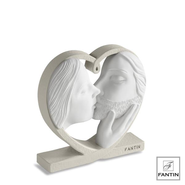 BACIO BIANCO NEL CUORE TORTORA  CM. 14X4,5XH14